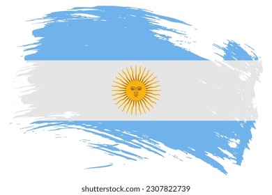 Fondo vectorial de la bandera del pincel argentino. Banner pintado a mano de color gris de estilo argentino.