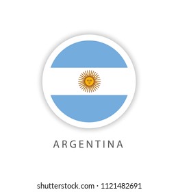 Argentina Button Flag Vector Template Design Illustrator