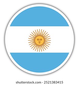 Argentina Button Flag Vector Template Design Illustrator