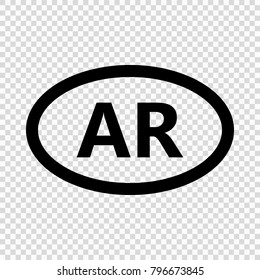 Argentina code symbol. short country name. Domain name