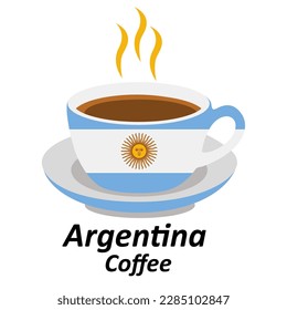 Argentina coffee cup logo illustration design. Drink Business concept icon