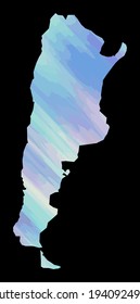 Argentina colorful vector map silhouette
