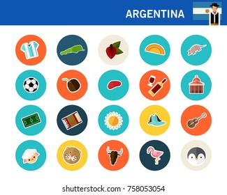 Argentina concept flat icons