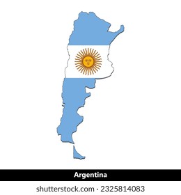 Argentina Country - Flag Map