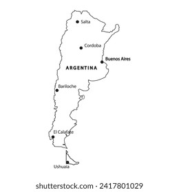 Argentinien-Landkarte, Vektorgrafik-Symbol
