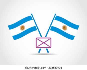 Argentina Crossed Flags Emblem Mail Service