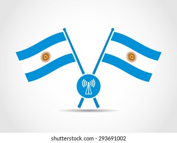 Argentina Crossed Flags Emblem Tower Telecommunication