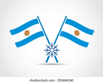 Argentina Crossed Flags Emblem Winter
