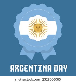 argentina day vector illustration poster logo with the sun and sky blue color