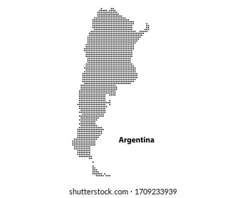 Argentina Dotted halftone map isolated on white background - vector illustration 