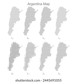 Argentina Dotted map in different dot sizes