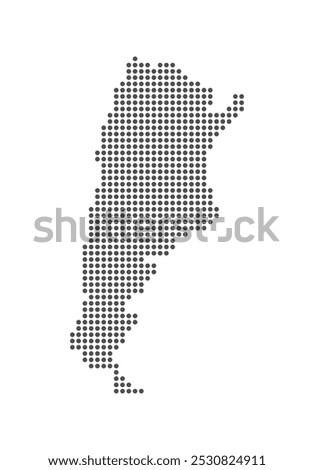 Argentina - Dotted Map. Map formed by Dots. Vector Illustration