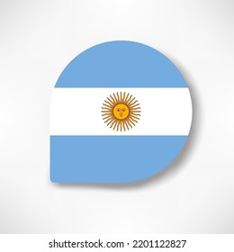 Argentina drop flag icon with shadow on white background.