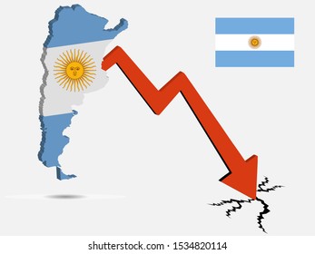 Argentina economic crisis concept Vector illustration