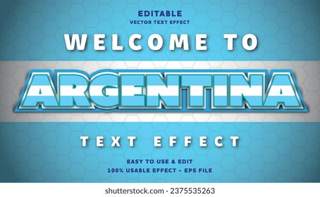 argentina editable text effect with modern and simple style