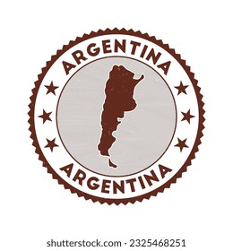 Argentina emblem. Country round stamp with shape of Argentina, isolines and round text. Beautiful badge. Powerful vector illustration.