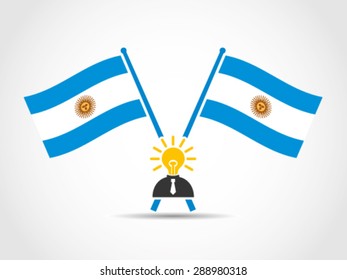 Argentina Emblem Crossed Flags Brilliant Politician