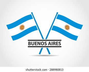 Argentina Emblem Crossed Flags Buenos Aires
