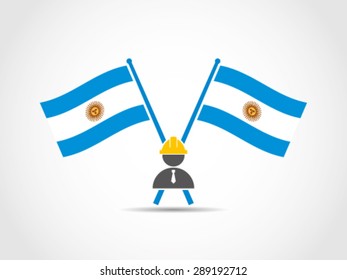 Argentina Emblem Crossed Flags Builder