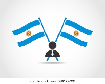 Argentina Emblem Crossed Flags Businessman Politician