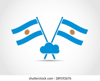 Argentina Emblem Crossed Flags Cloud Computing
