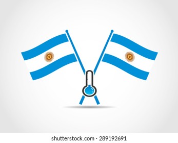 Argentina Emblem Crossed Flags Cold Temperature Low Traffic