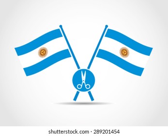 Argentina Emblem Crossed Flags Cut Barbershop