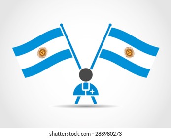 Argentina Emblem Crossed Flags Doctor