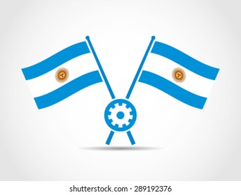Argentina Emblem Crossed Flags Engineer Economy Growth