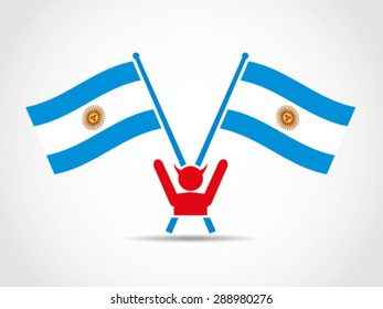 Argentina Emblem Crossed Flags Evil Celebrate