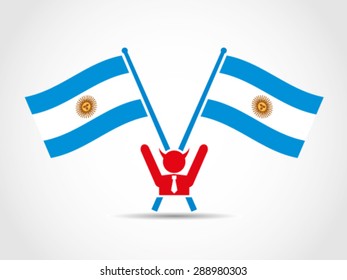 Argentina Emblem Crossed Flags Evil Celebrate Politician