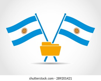 Argentina Emblem Crossed Flags Folder