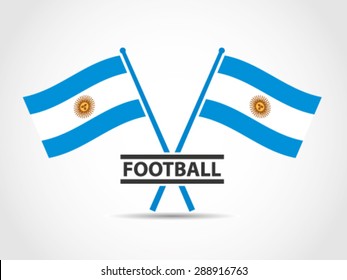 Argentina Emblem Crossed Flags Football