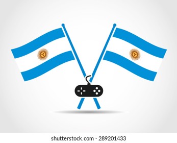Argentina Emblem Crossed Flags Game