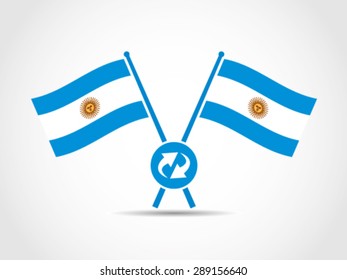 Argentina Emblem Crossed Flags Garbage Recycle
