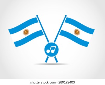 Argentina Emblem Crossed Flags Music Industry