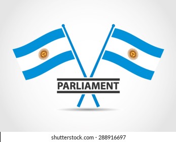 Argentina Emblem Crossed Flags Parliament
