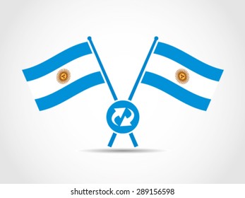 Argentina Emblem Crossed Flags Recycle Garbage