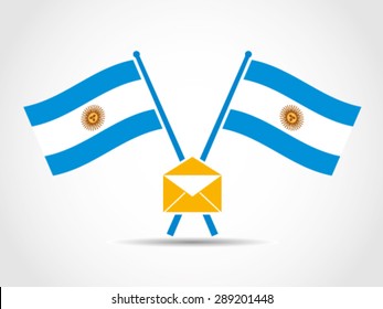 Argentina Emblem Crossed Flags Secret Mail