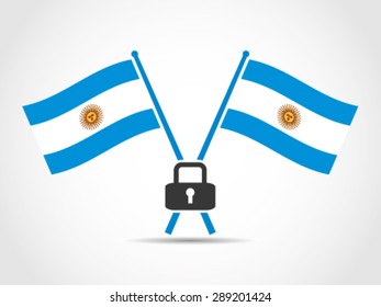 Argentina Emblem Crossed Flags Security