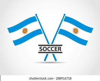 Argentina Emblem Crossed Flags Soccer