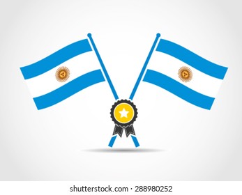 Argentina Emblem Crossed Flags Star Certification