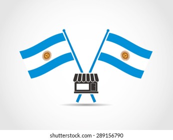 Argentina Emblem Crossed Flags Store