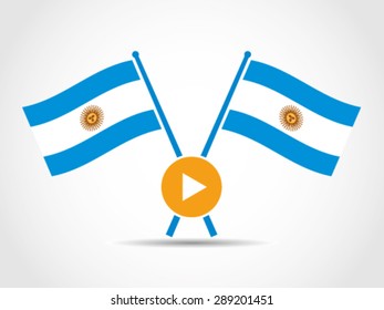 Argentina Emblem Crossed Flags Streaming Content Digital Media