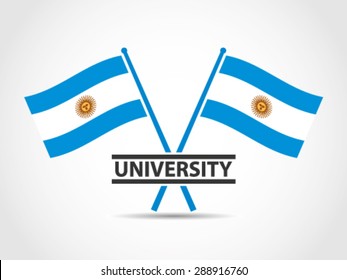 Argentina Emblem Crossed Flags University