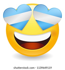 Argentina Emoji Face Vector Design Art Trendy Communication Chat Element.