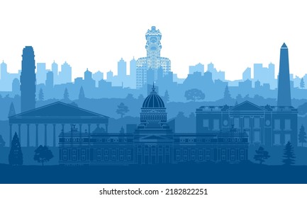 Argentina famous landmarks by silhouette style,vector illustration