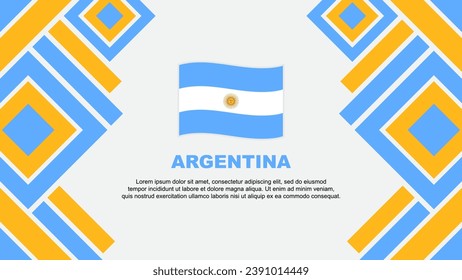 Plantilla de diseño de fondo de resumen de bandera argentina. Ilustración vectorial del Día de la Independencia de Argentina. Argentina