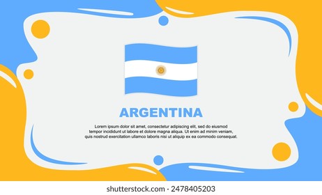 Argentinien Fahne Abstrakten Hintergrund Flat Design Vorlage. Argentinien Unabhängigkeitstag Banner Bildschirmhintergrund Vektorillustration. Argentinien-Design