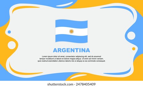 Bandera de Argentina Fondo Abstractas Plantilla de diseño plano. Ilustración vectorial del Fondo de pantalla de Anuncio del Día de la Independencia de Argentina. Bandera Argentina